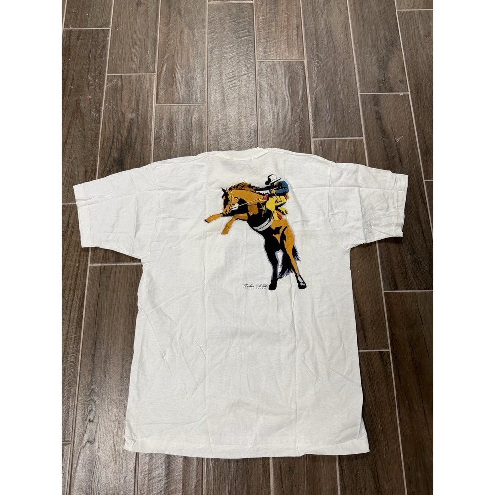 Vintage 1991 Marlboro Wild West Collection USA White Pocket T-Shirt One Size NOS